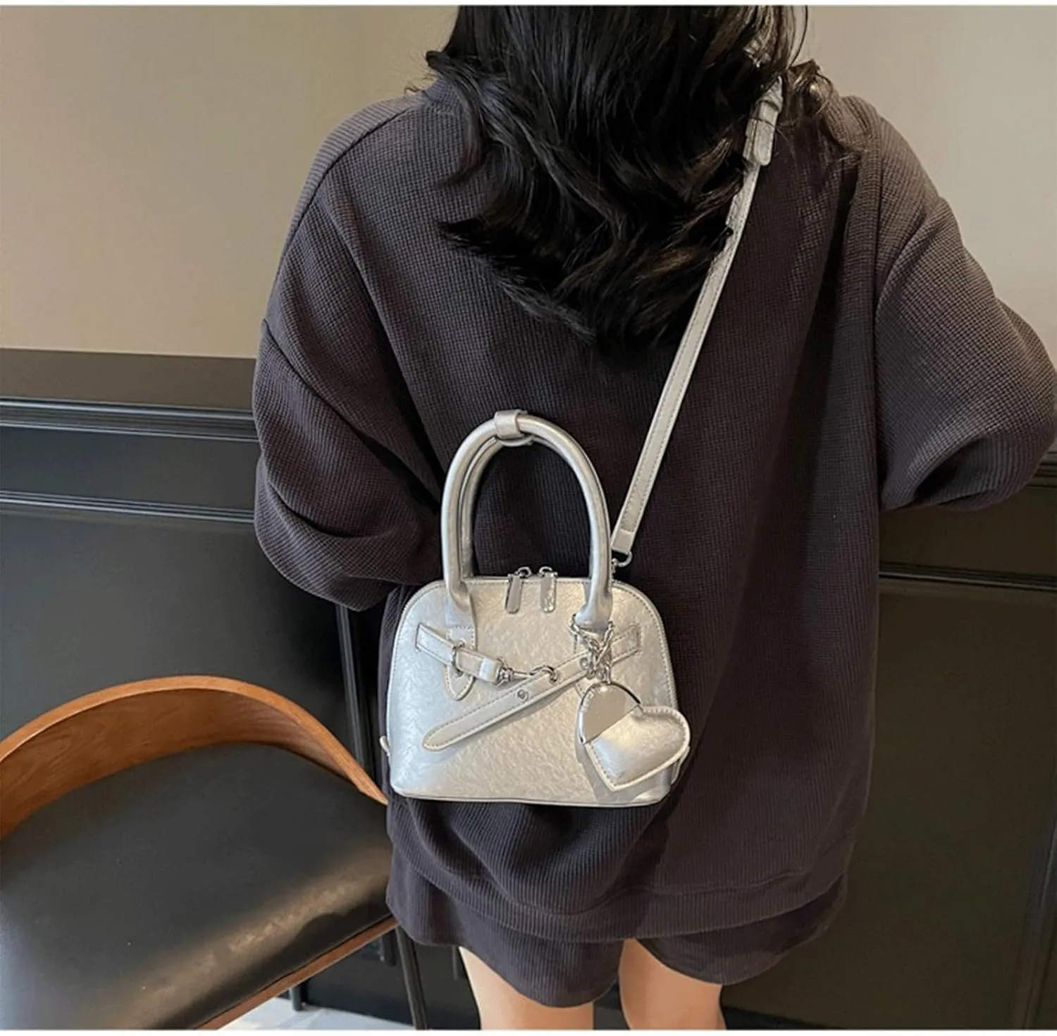 Cute Purse Small Heart Charm Y2K Grunge Bag Mini Purses Retro French Edgy Punk Vintage Handbag