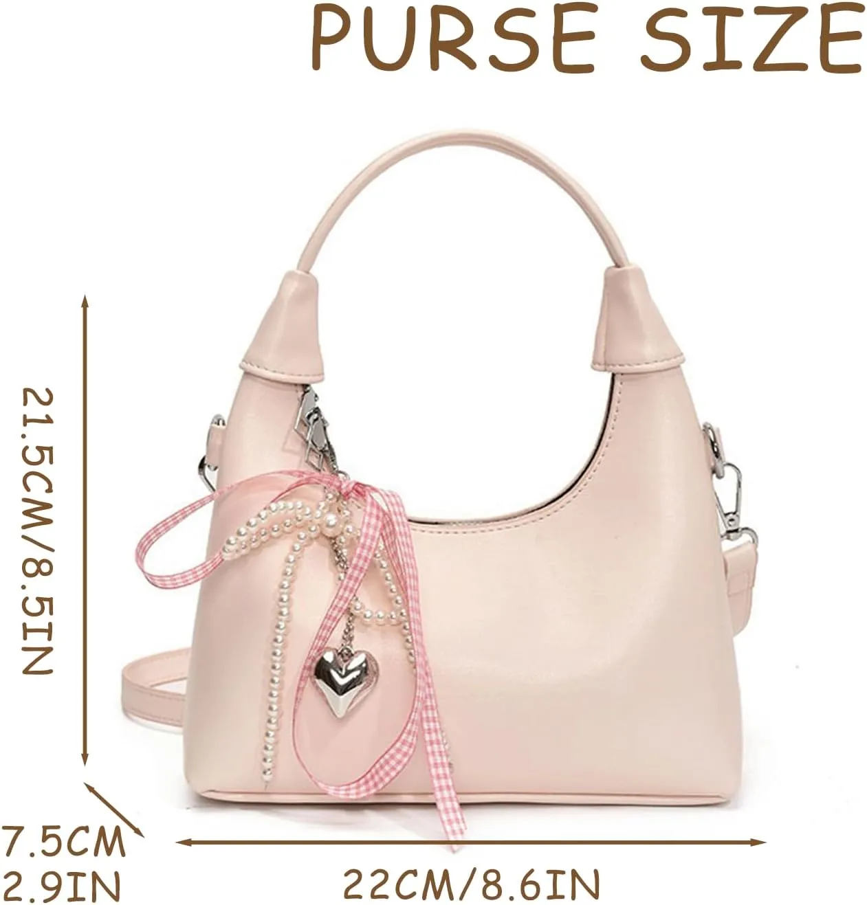 Cute Purse Small Hobo Bag Bow Pearl Charm Y2k Mini Purses Retro Classic Elegance Luxurious and Vintage Handbag