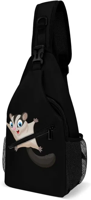 Cute Sugar Glider Casual Sling Bag Backpack Travel Shoulder Chest Crossbody Bags Adjustable Daypack Unisex