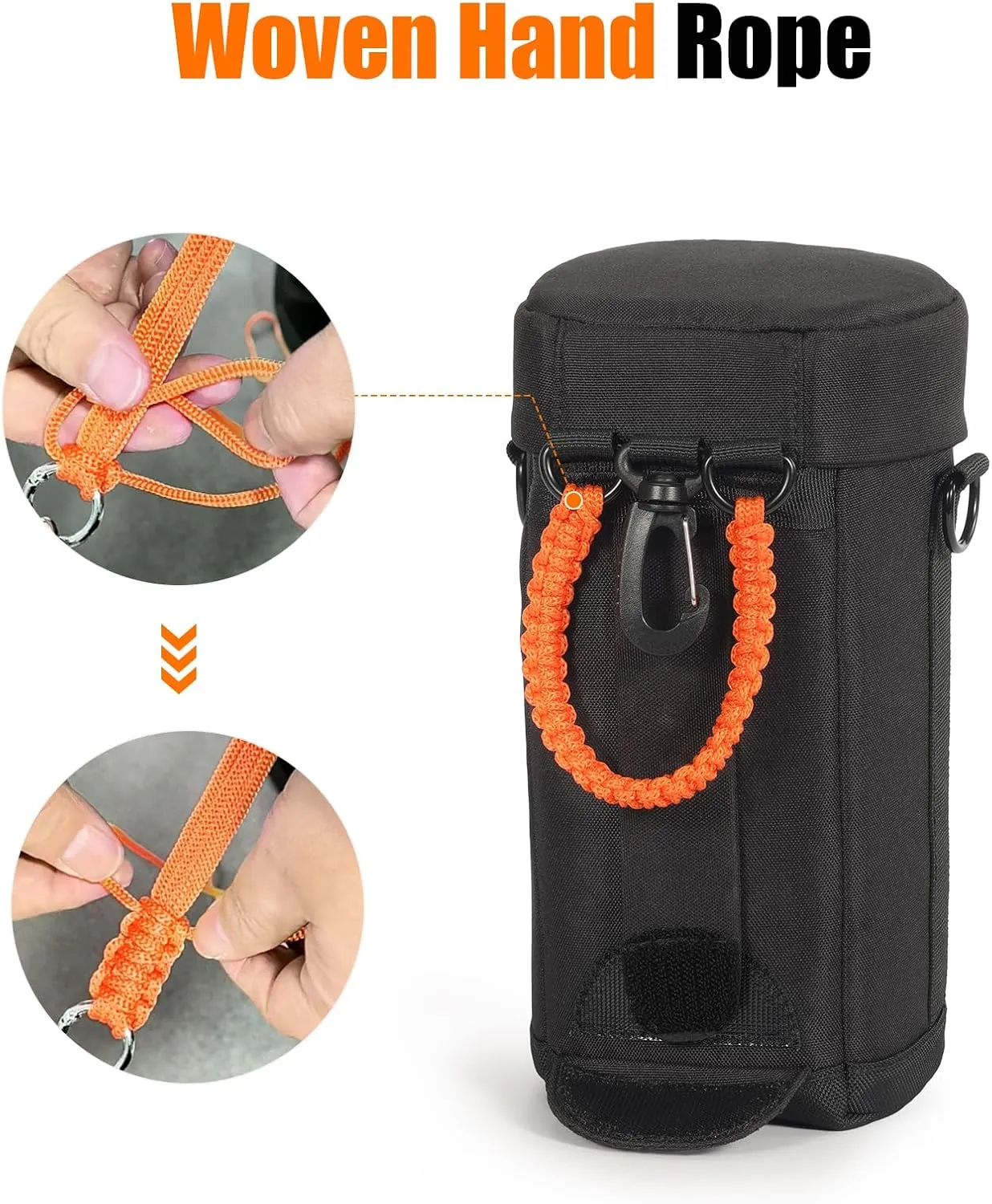 Cwatcun Camera Lens Case, Hard Case Shockproof DSLR Camera Lens Pouch with Shoulder Strap, Water Resistant for Nikon, Sony, Fuji, Canon and Other Lenses Below 3.03" x 7.87" (D x L)
