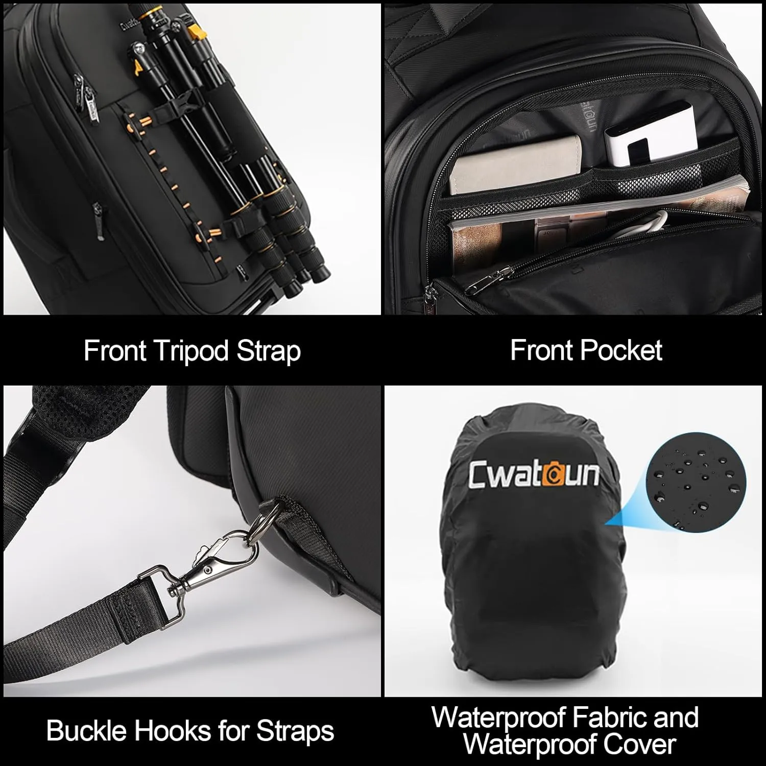 Cwatcun D136Camera Backpack Rolling