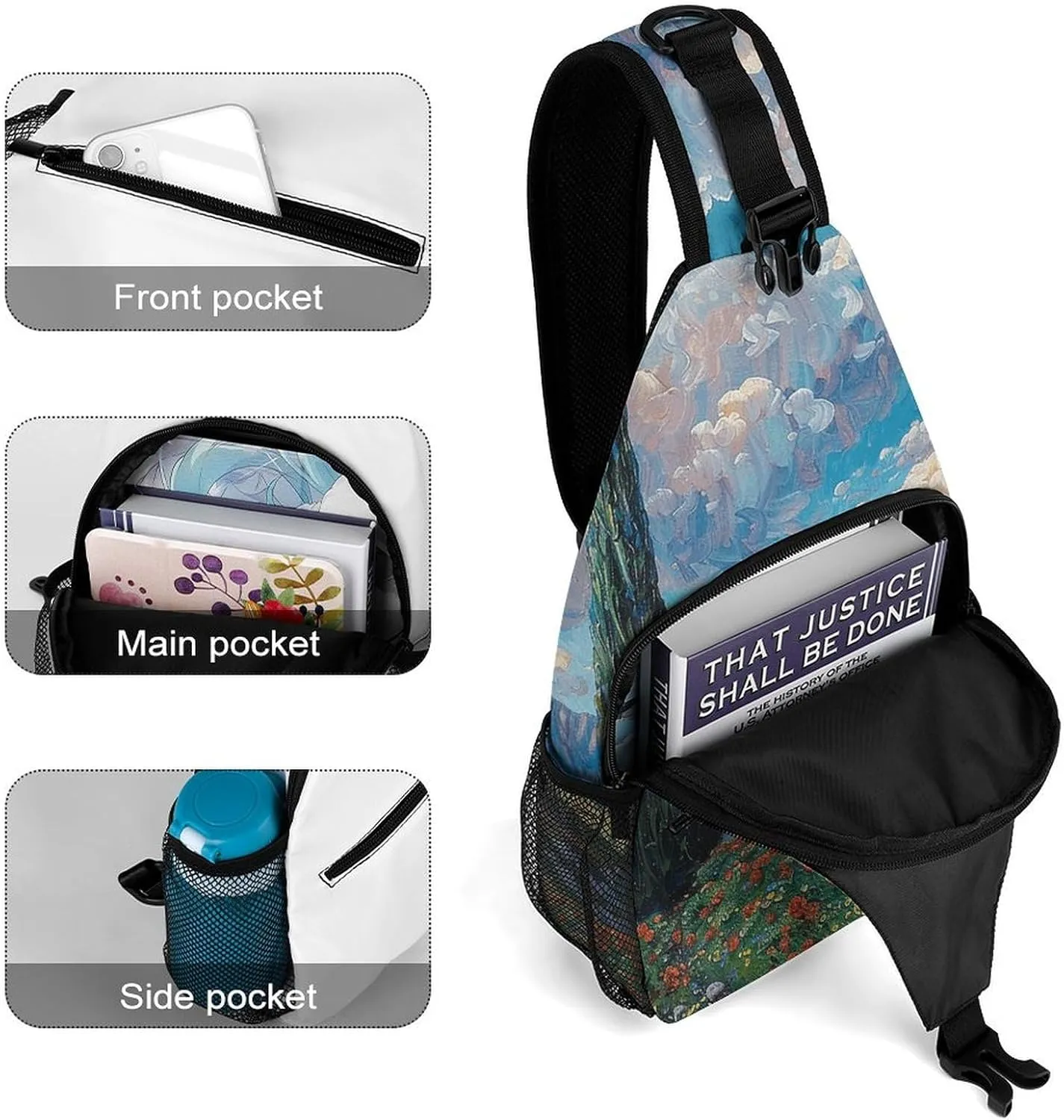 Cypress Trees Outdoors Sling Bag Crossbody Bags Cross Body Bag Fanny Packs Chest Bags Sling Purses for Travel