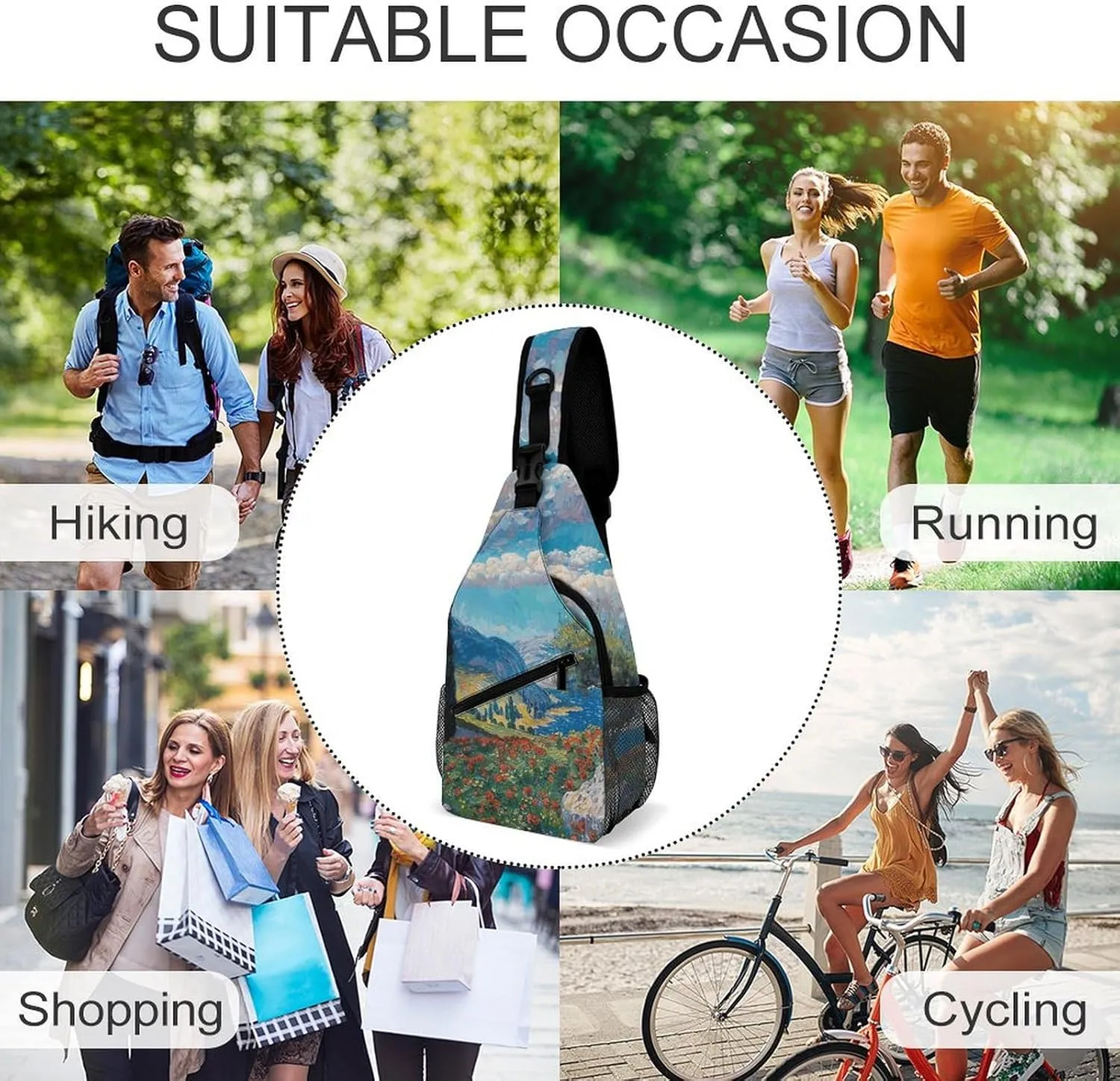 Cypress Trees Outdoors Sling Bag Crossbody Bags Cross Body Bag Fanny Packs Chest Bags Sling Purses for Travel