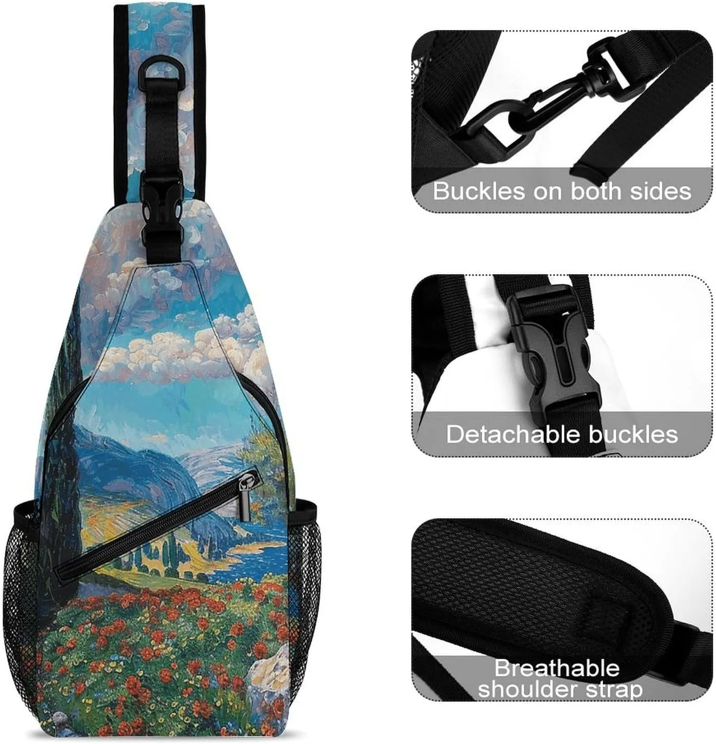 Cypress Trees Outdoors Sling Bag Crossbody Bags Cross Body Bag Fanny Packs Chest Bags Sling Purses for Travel