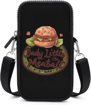 Daddy Little Meatball Italian Funny Small Crossbody Bags Cell Phone Purses Travel Pouch Shoulder Bag for Women Men