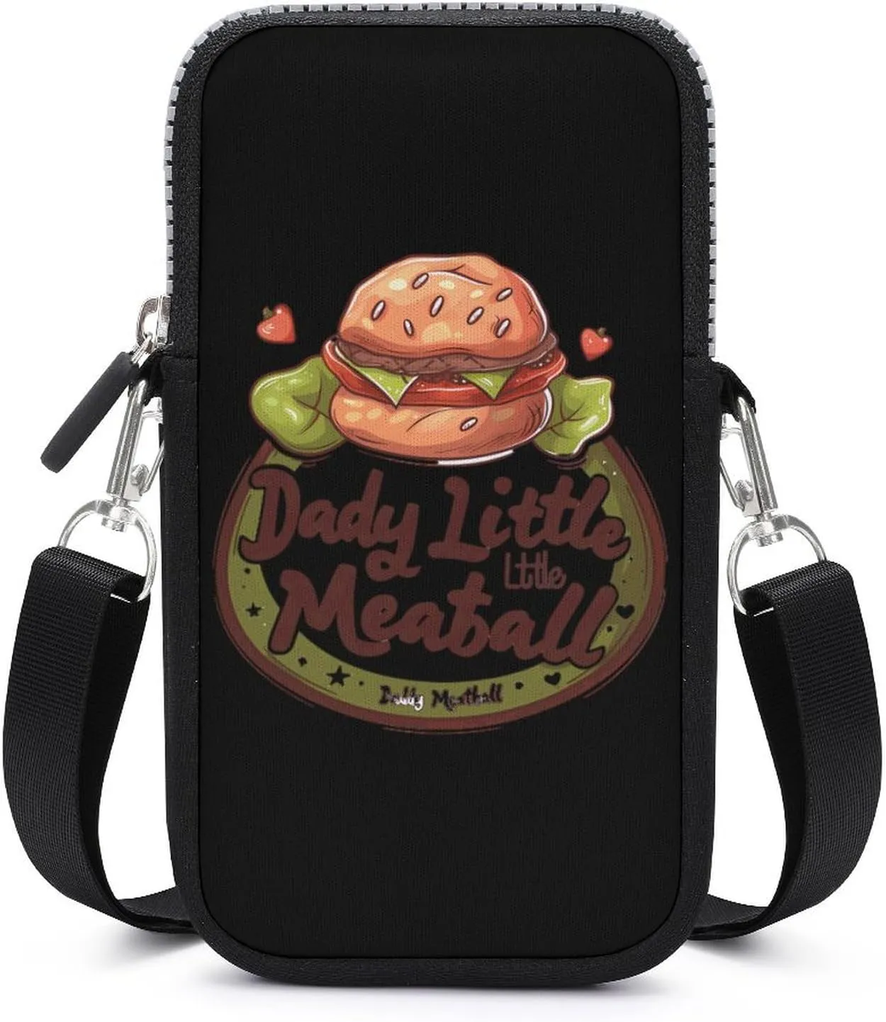 Daddy Little Meatball Italian Funny Small Crossbody Bags Cell Phone Purses Travel Pouch Shoulder Bag for Women Men