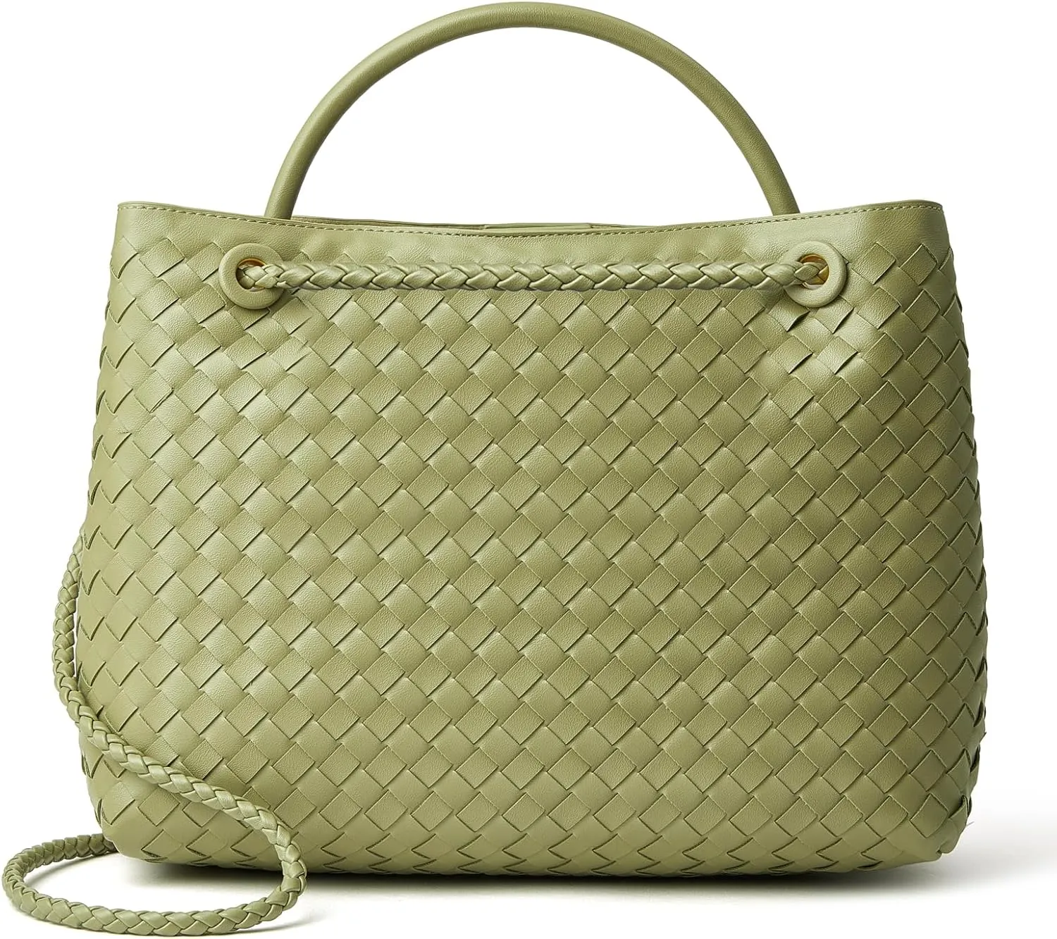 DAILANDO Woven Tote Bag For Women Designer Braided Top Handle Shoulder Satchel Purse And Handbags