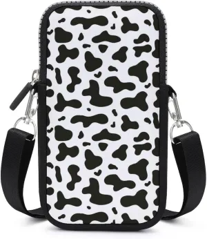 Dairy Cow Pattern Small Cell Phone Purse Crossbody Waterproof Mini Bag Wallet with Adjustable Strap