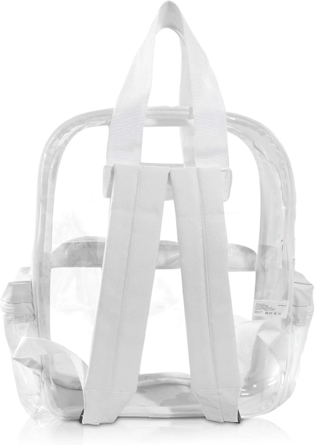 DALIX Clear Backpack Bags Smooth Plastic (White)