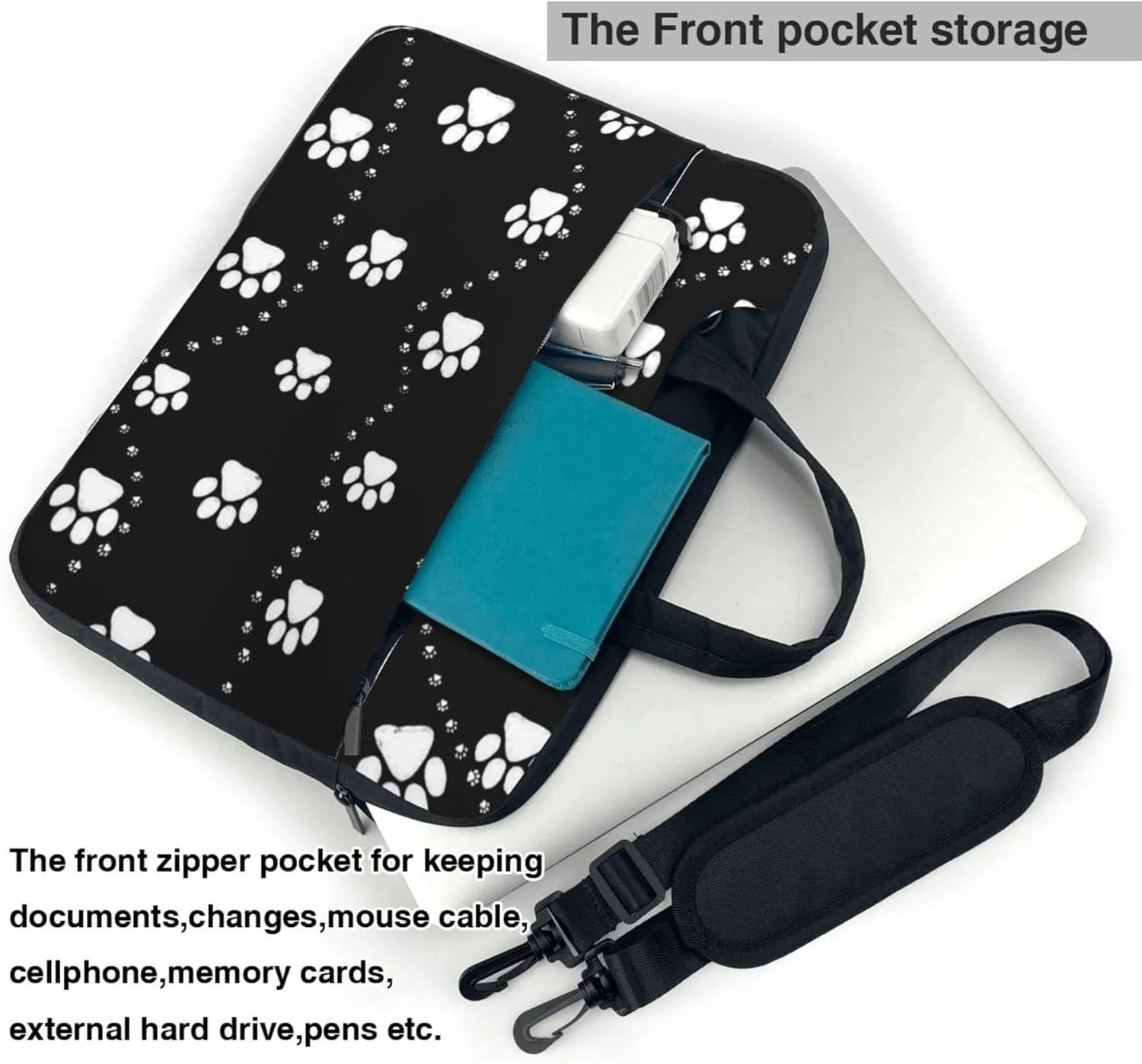Dalmatian Dog Laptop Shoulder Bag ​for Men Women, Computer Carrying Case Messenger Bag with Strap