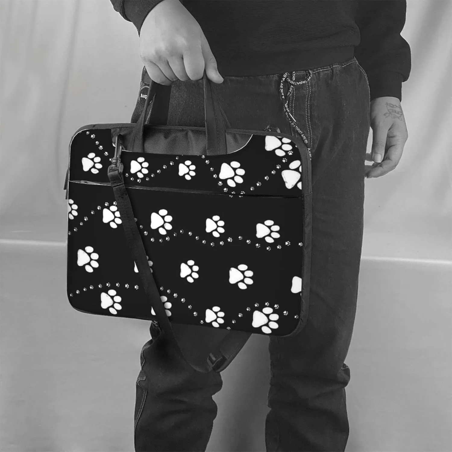 Dalmatian Dog Laptop Shoulder Bag ​for Men Women, Computer Carrying Case Messenger Bag with Strap