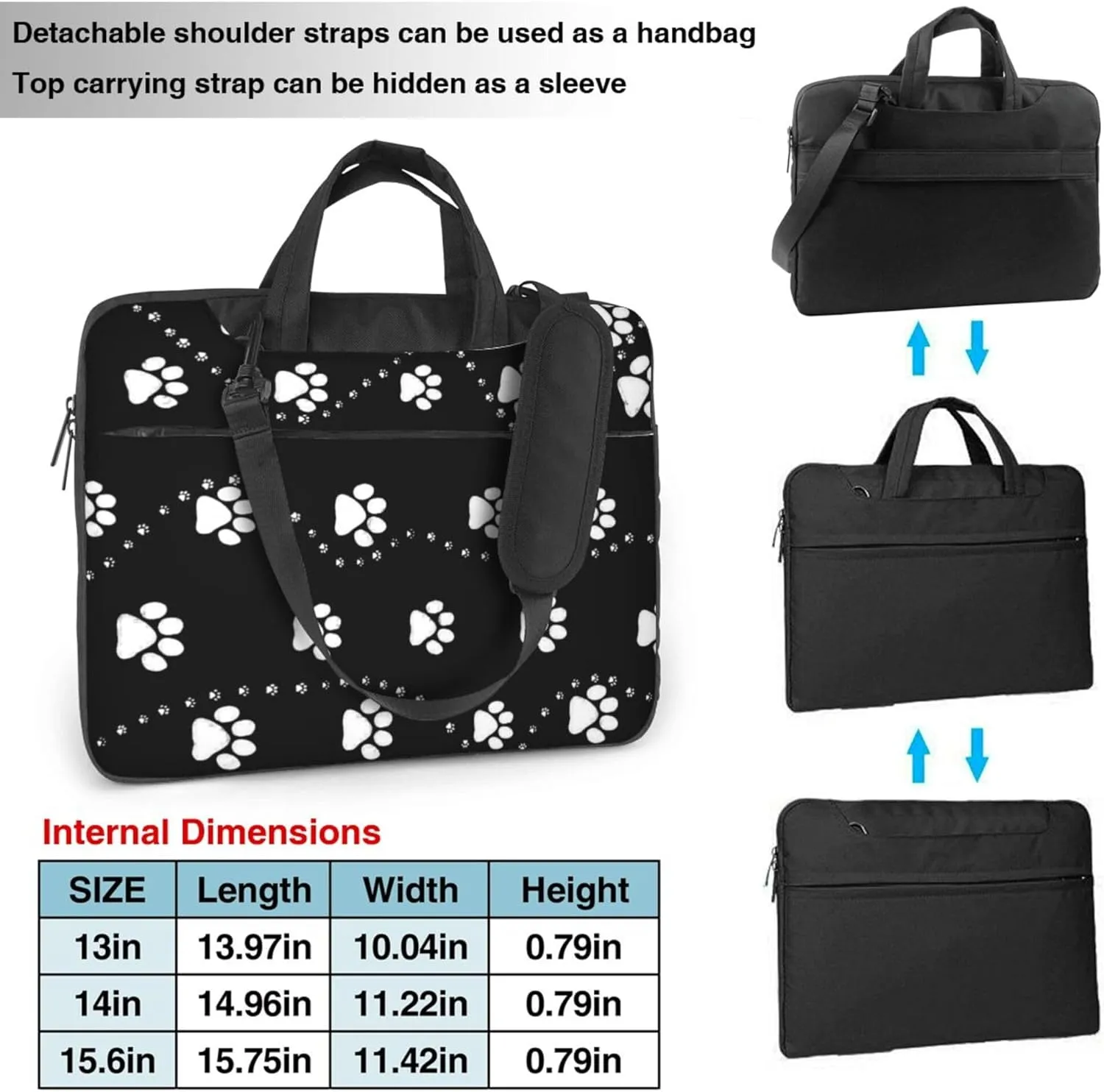 Dalmatian Dog Laptop Shoulder Bag ​for Men Women, Computer Carrying Case Messenger Bag with Strap