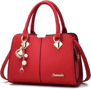 Dayfine Women Handbag Satchel Bag Top Handle Bag Faux Leather Tote Purse Shoulder Bag Briefcase Minimalist Lady
