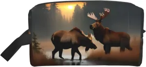 Deer Bear Moose Print Storage Bags Travel Cosmetic Organizer Bag Large Capacity Zippered Storage Pouch