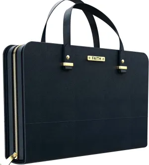 DEHITE Bible Bags for Women - Leather Bible Carrying Case - Pen Slots - Zippered Pocket - Premium PU Leather