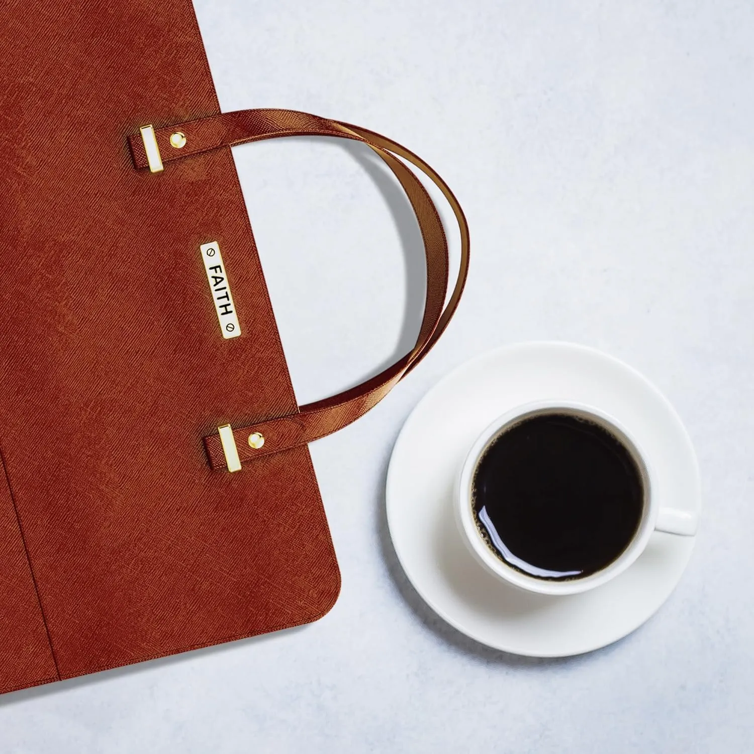 DEHITE Bible Bags for Women - Leather Bible Carrying Case - Pen Slots - Zippered Pocket - Premium PU Leather