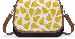 Delicious Cheese Print Women's Printed Wallet Leather Crossbody Bag with Adjustable Strap Shoulder Bag