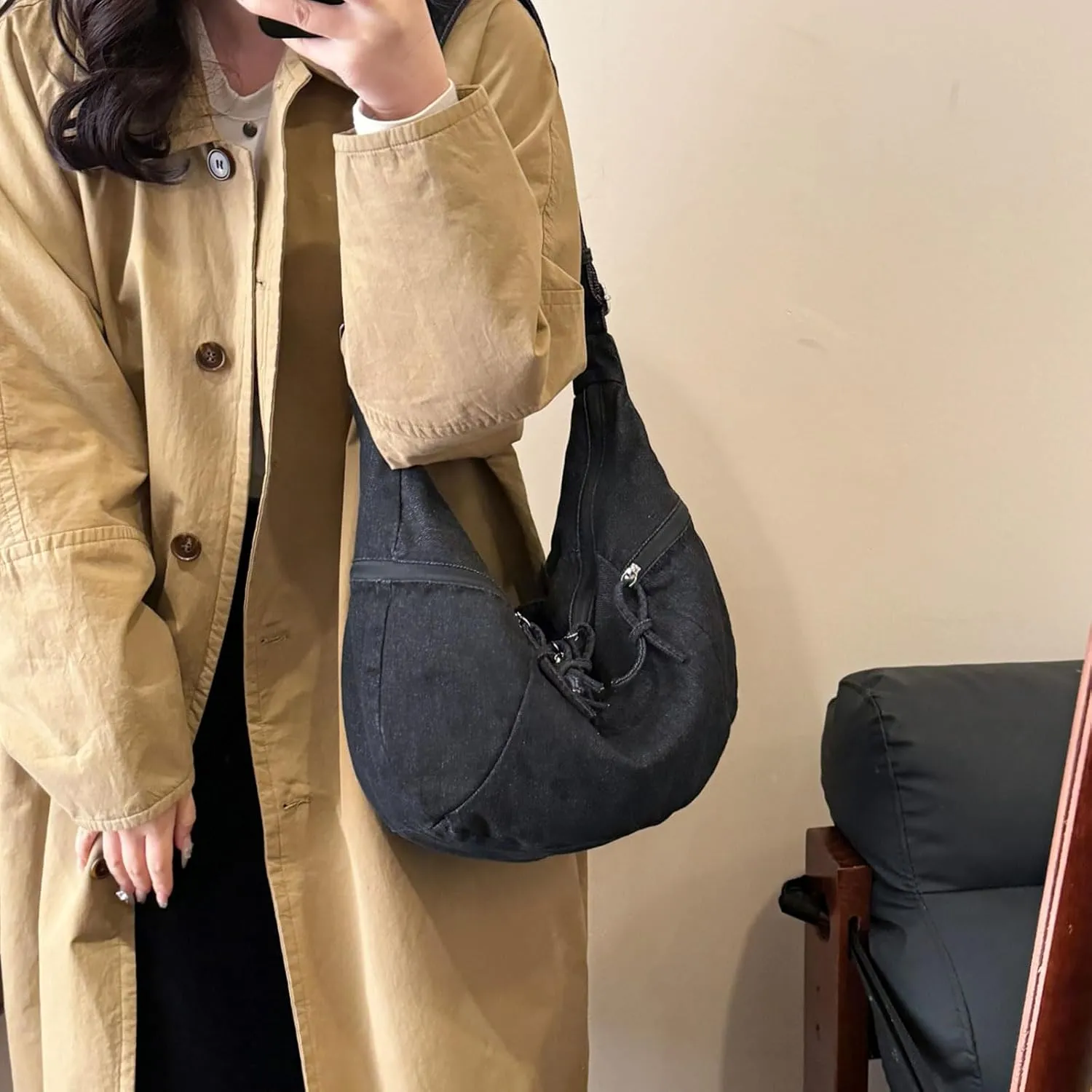 Denim Crossbody Bag Casual Messenger Shoulder Bag Change Purse Travel Daypacks