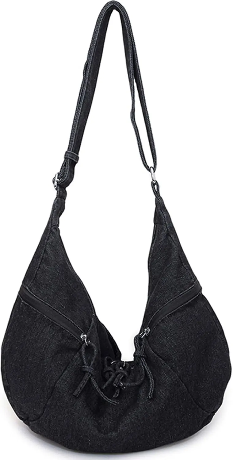 Denim Crossbody Bag Casual Messenger Shoulder Bag Change Purse Travel Daypacks
