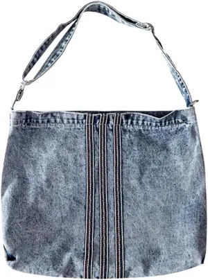 Denim Crossbody Bag for Women Retro Messenger Bag Purses Hobo Tote Satchel for Vacation Work