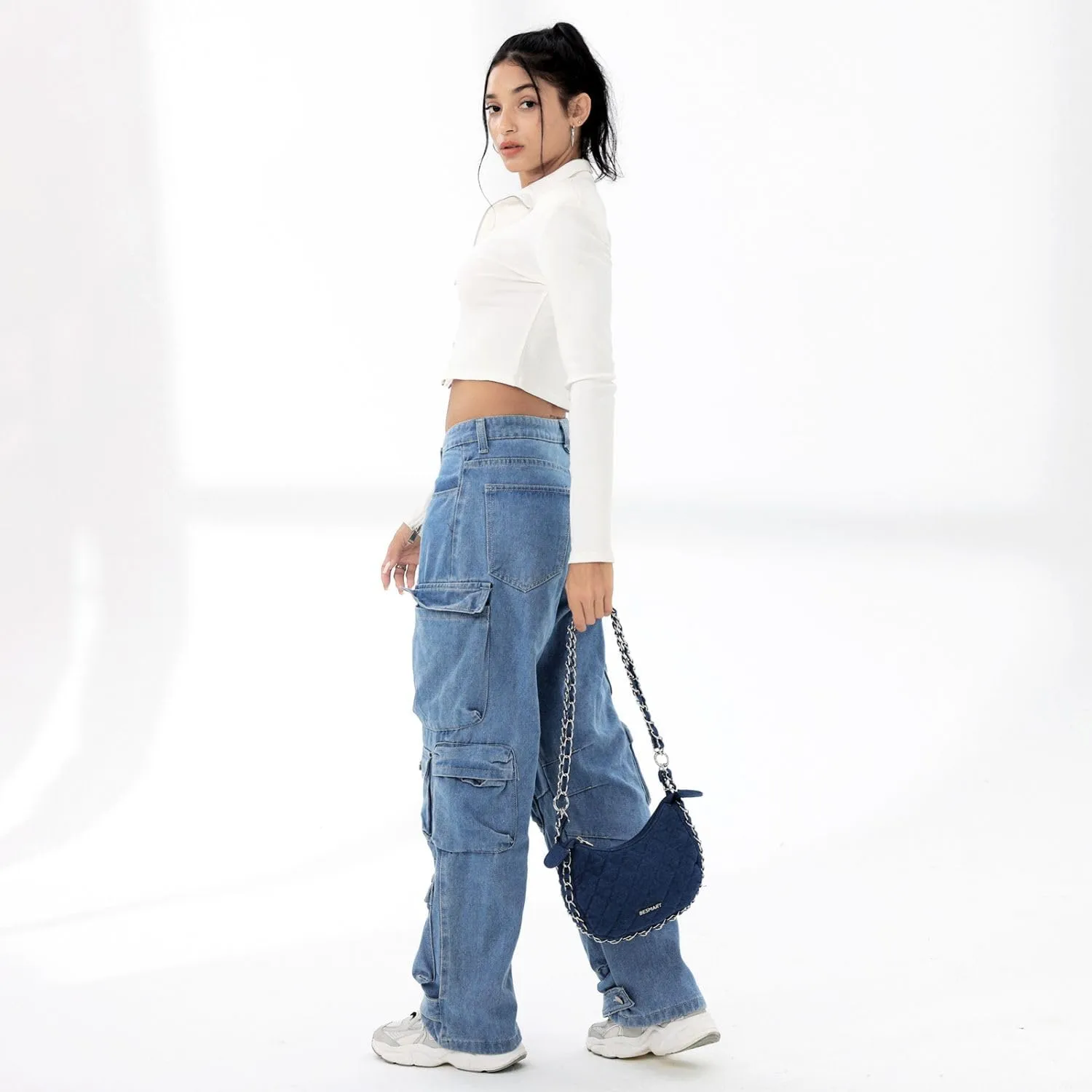 Denim Crossbody Bag Quilted Shoulder Bags for Women