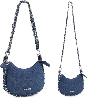 Denim Crossbody Bag Quilted Shoulder Bags for Women