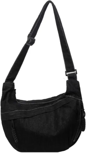 Denim Messenger Bag, Jean Crossbody Bag for Women Men