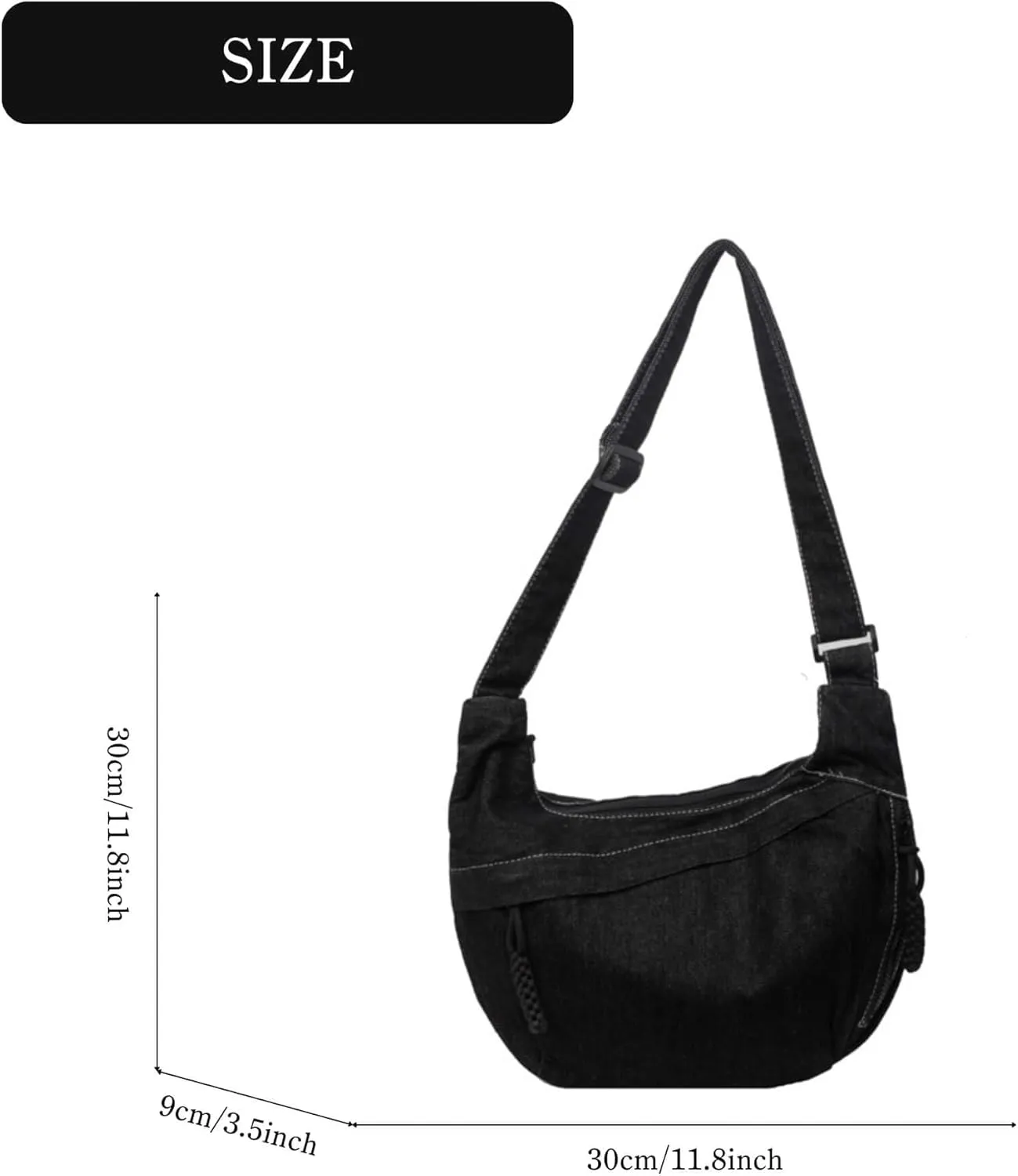 Denim Messenger Bag, Jean Crossbody Bag for Women Men
