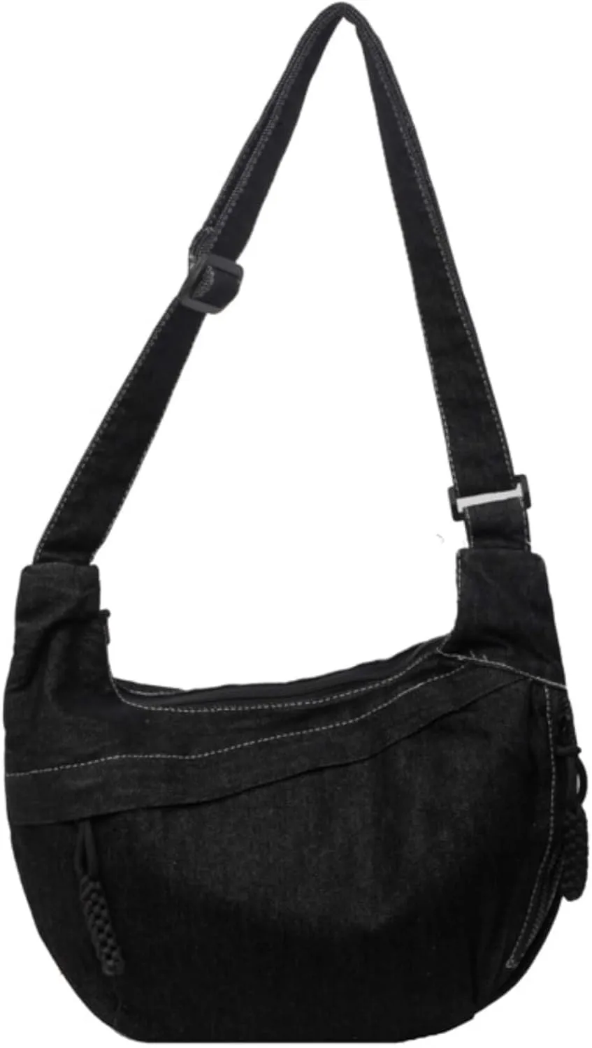 Denim Messenger Bag, Jean Crossbody Bag for Women Men