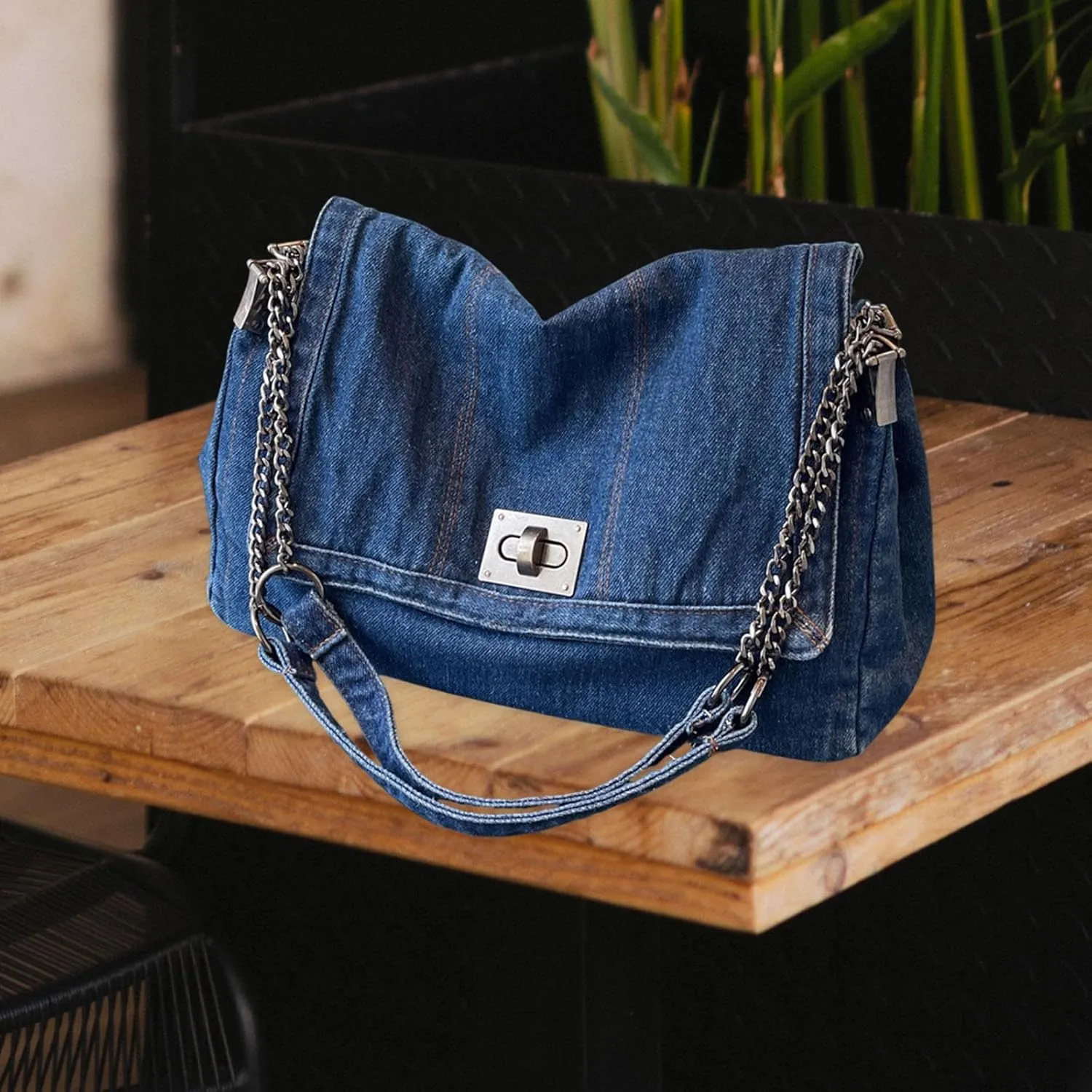 Denim Shoulder Bag for Women Casual Handbag for Outdoor Wedding Birthday Party