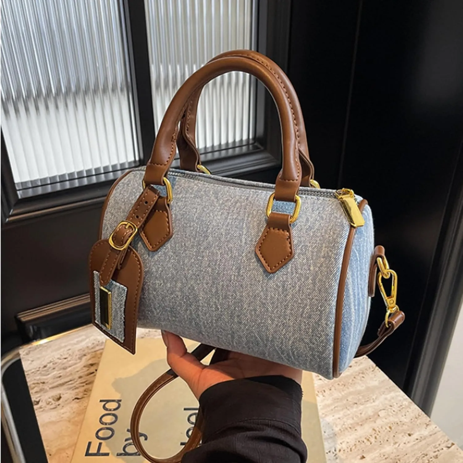Denim Vintage Bag Women, Shoulder Pillow Bag, Casual Hundred Commuter Tote Crossbody