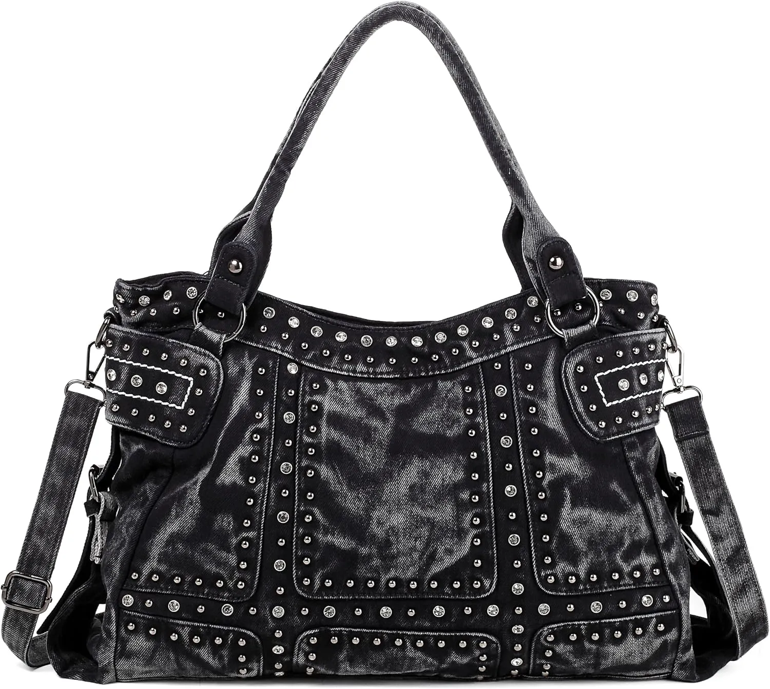Designer Denim Handbags for Women Hobo Tote Bag Crossbody Denim Purses Blue Jean Shoulder Bag