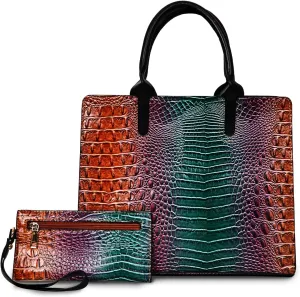 Designer Tote Handbags Ladies Top Handle Purses Satchel Bags For Women'S Shoulder Handbags Set 2pcs