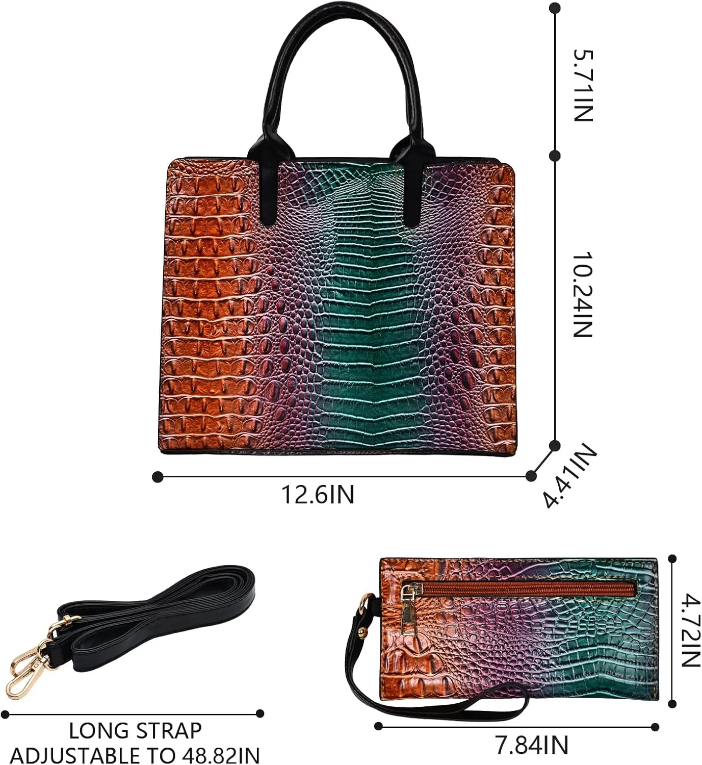 Designer Tote Handbags Ladies Top Handle Purses Satchel Bags For Women'S Shoulder Handbags Set 2pcs