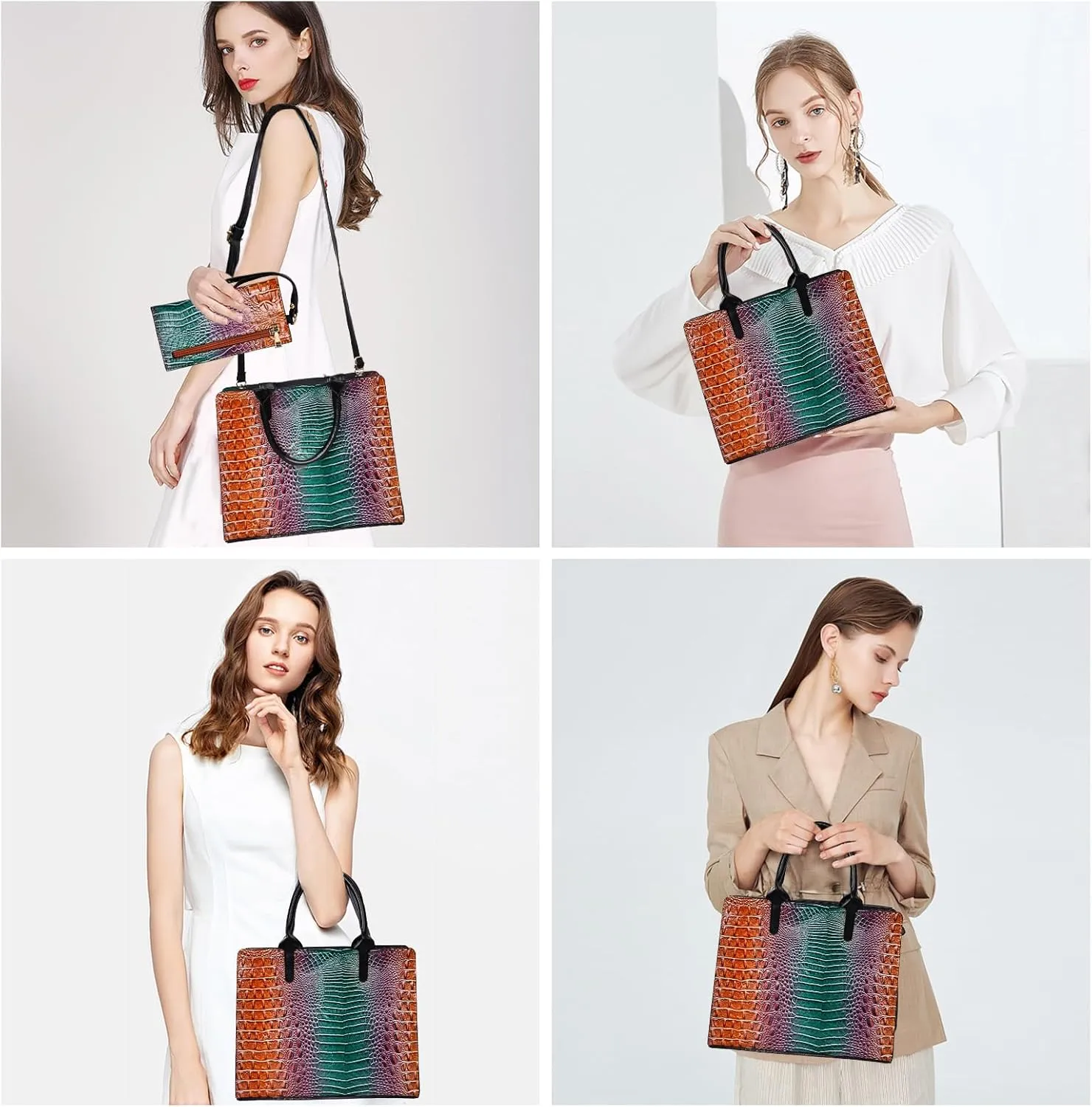 Designer Tote Handbags Ladies Top Handle Purses Satchel Bags For Women'S Shoulder Handbags Set 2pcs