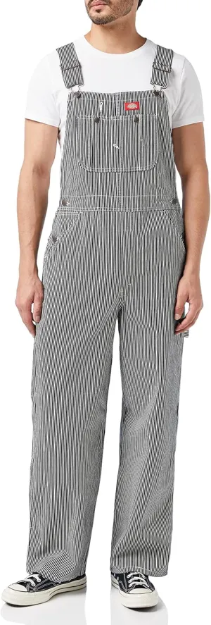 Dickies mens Hickory Striped Bib overalls and coveralls workwear apparel, Hickory Stripe, 40W x 30L US