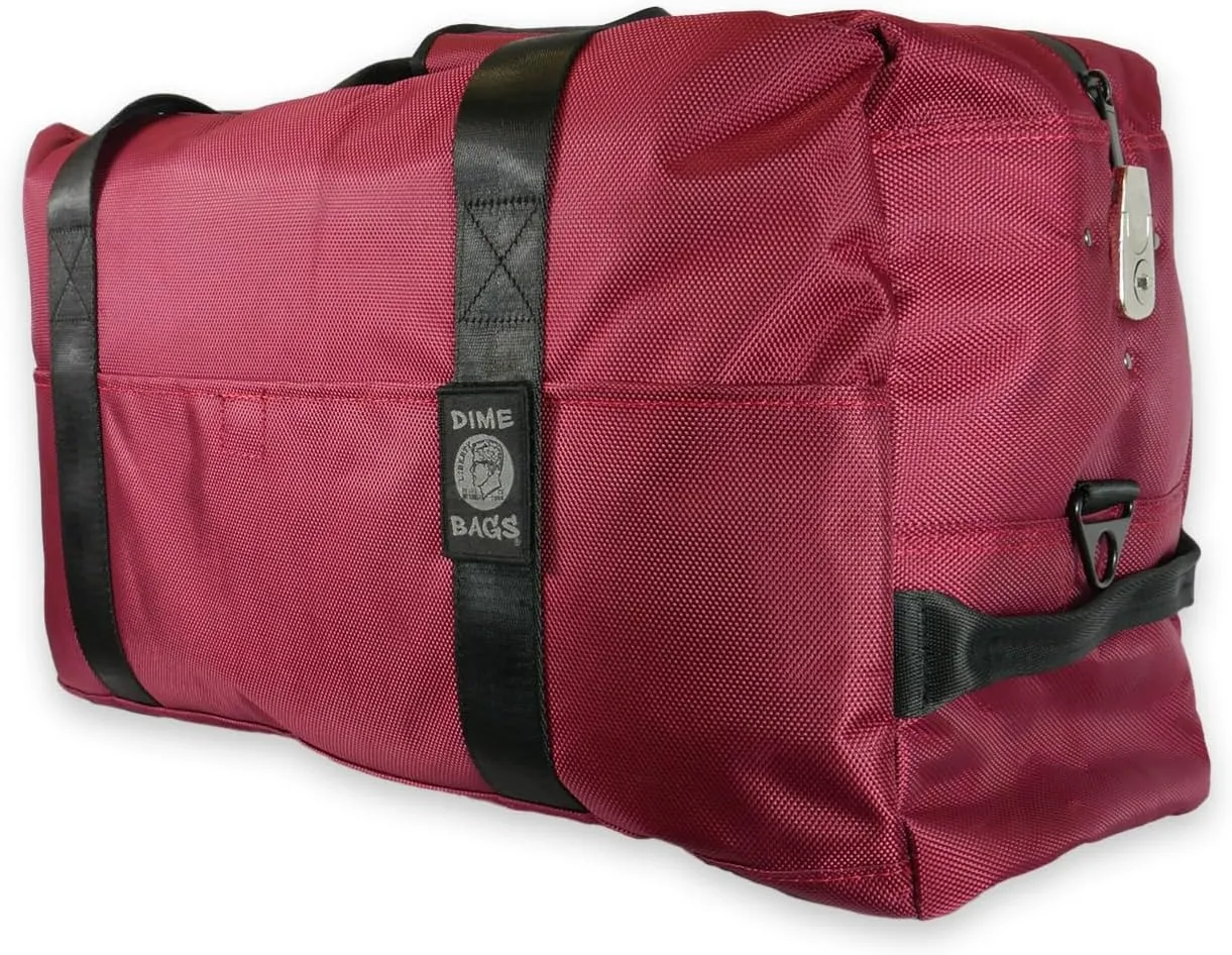Dime Bags - Associate Duffle Bag - Carbon Filter Lockable Zippered Bag (Oxblood)