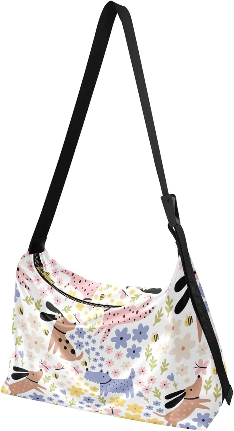Dino Trex Roar Gray Hobo Women Handbag Leather Large Crossbody Purses Cartoon Animal Print Designer Shoulder Purse