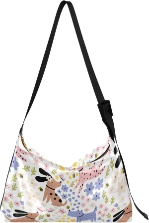 Dino Trex Roar Gray Hobo Women Handbag Leather Large Crossbody Purses Cartoon Animal Print Designer Shoulder Purse