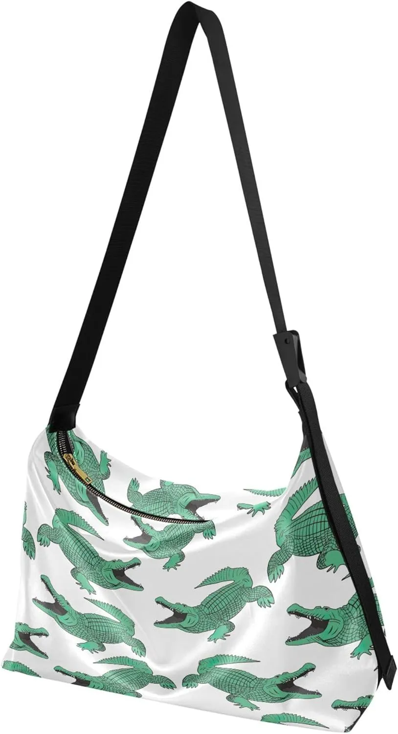 Dino Trex Roar Gray Hobo Women Handbag Leather Large Crossbody Purses Cartoon Animal Print Designer Shoulder Purse