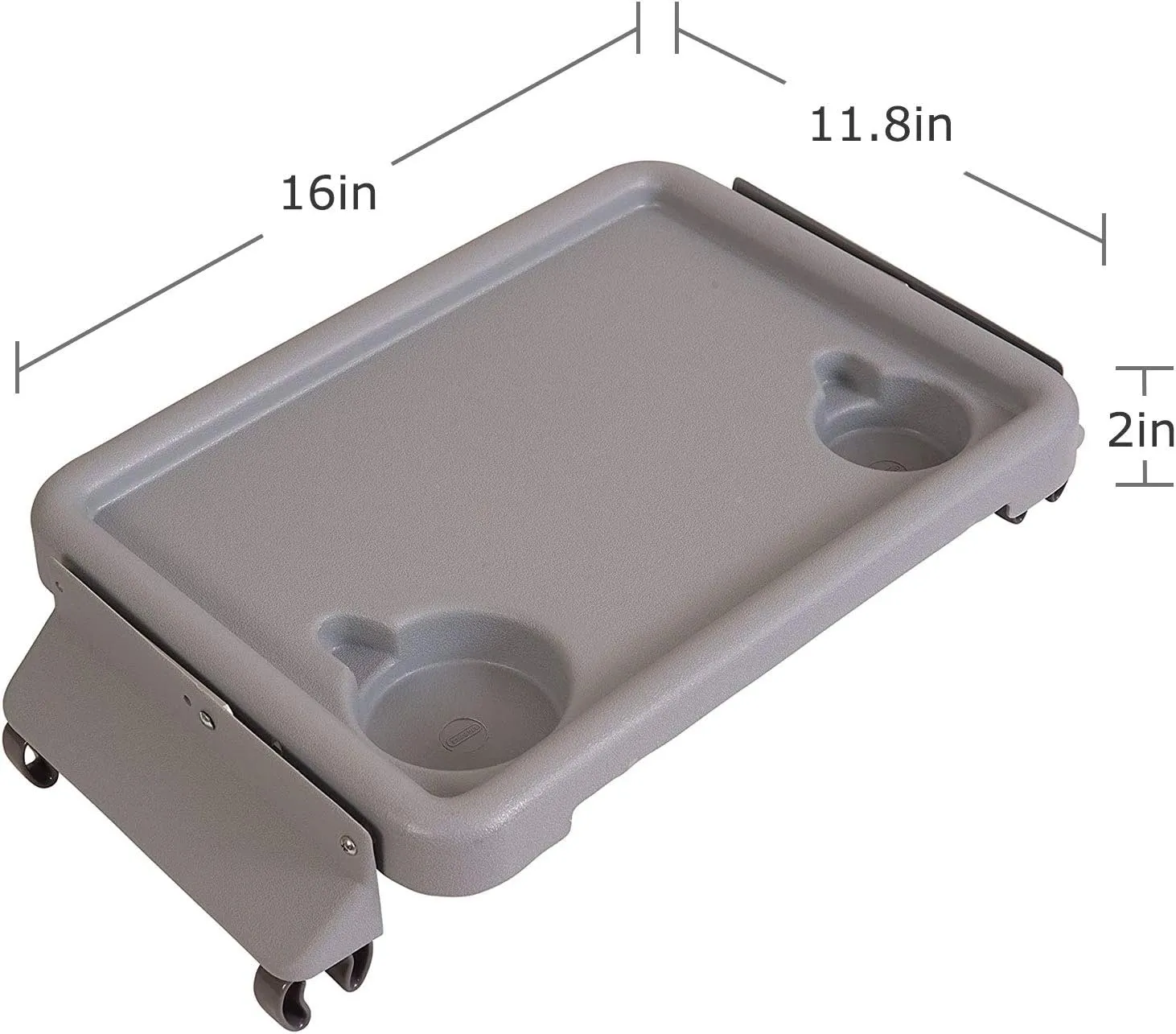 DMI Walker Tray, Rollator Tray, Mobility and Walker Accessory Tray Table Fits Most Standard Walkers, Folding with Two Cup Holders and Tool Free Assembly, 16 x 11.8 inch