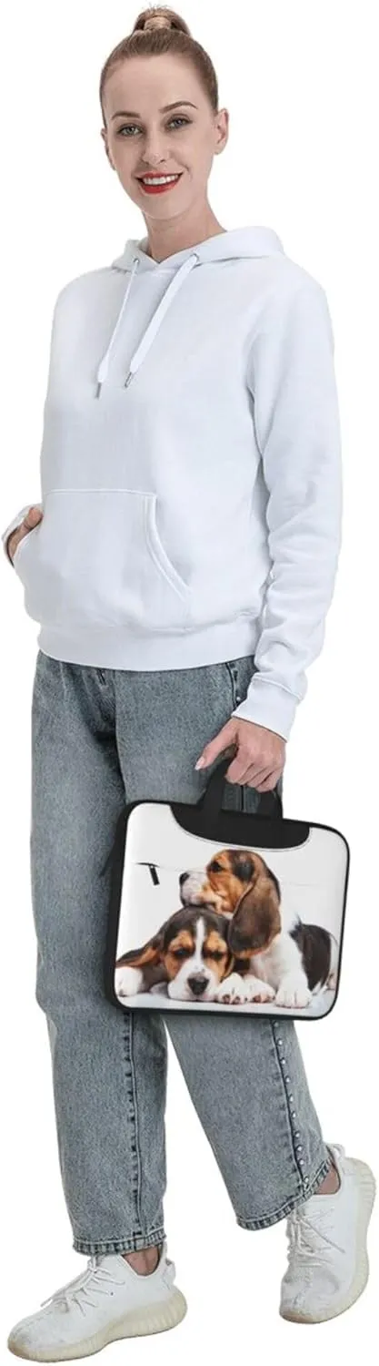 Dog And Wolf Design Laptop Shoulder Bag ​for Men Women, Computer Carrying Case Messenger Bag with Strap
