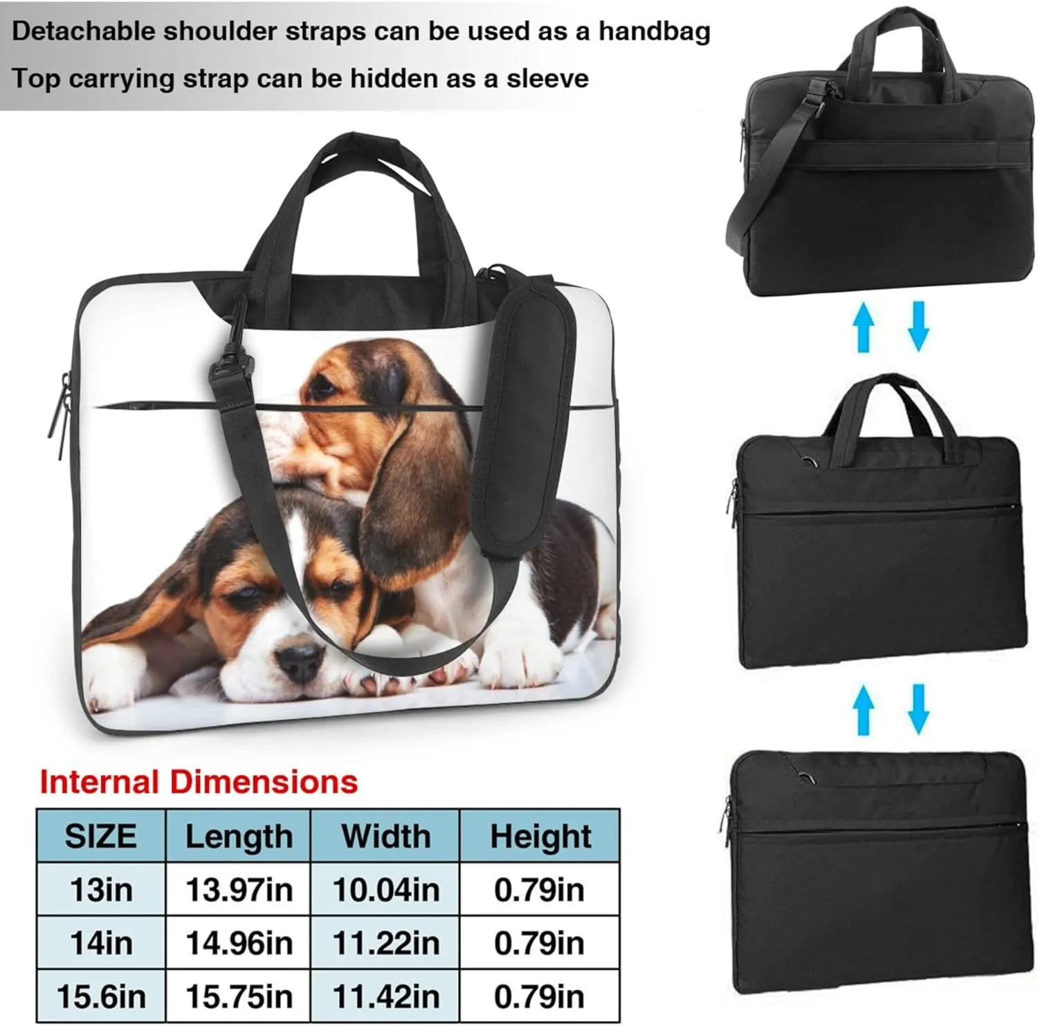 Dog And Wolf Design Laptop Shoulder Bag ​for Men Women, Computer Carrying Case Messenger Bag with Strap