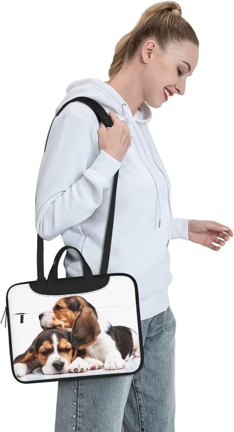 Dog And Wolf Design Laptop Shoulder Bag ​for Men Women, Computer Carrying Case Messenger Bag with Strap