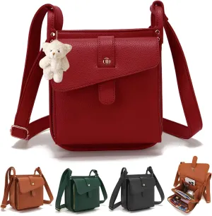 Dollver Crossbody Purse, Dollver Crossbody Leather Bag, Multi-Pocket Shoulder Bag with Adjustable Strap