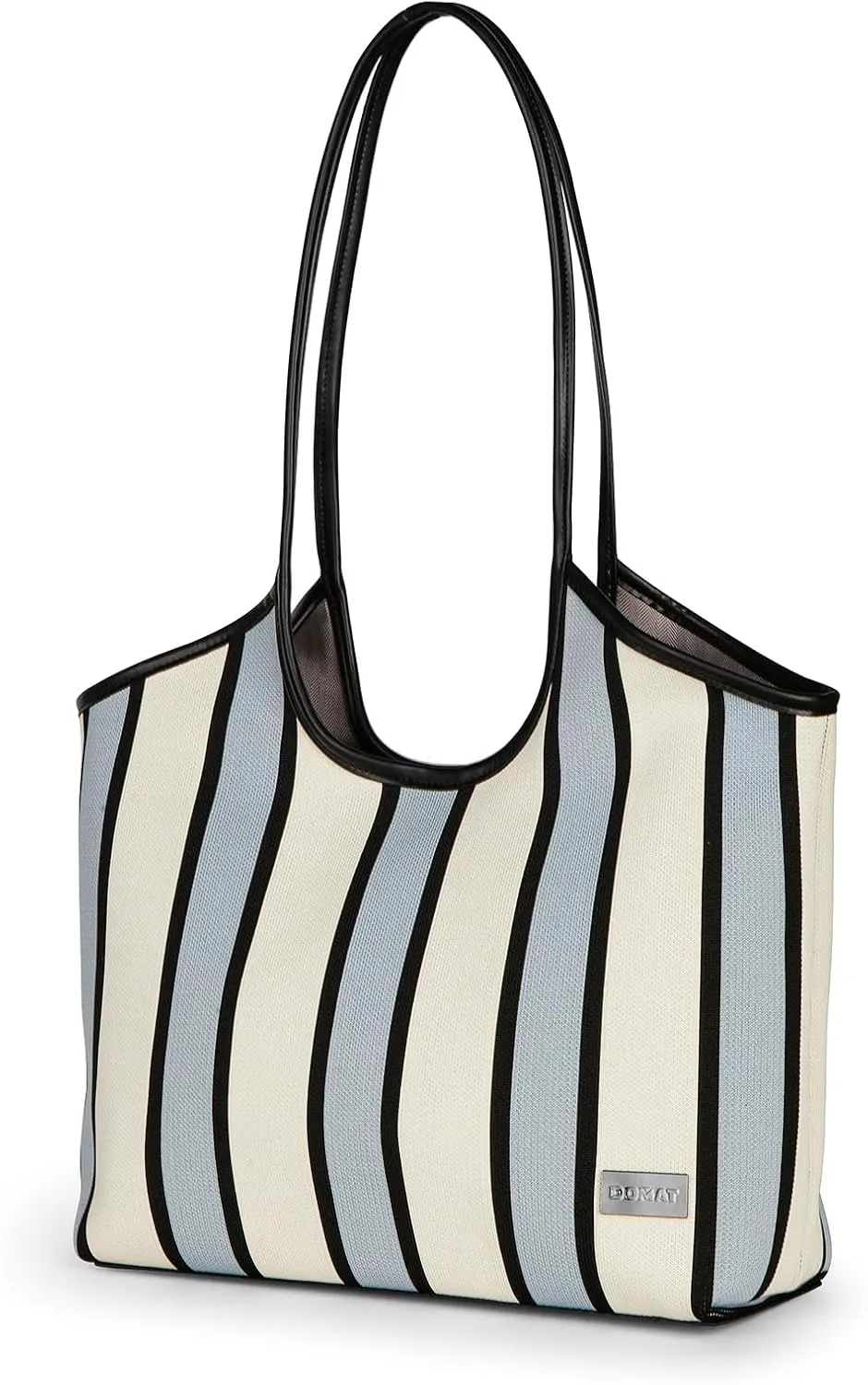 DOMAT Tote Bag For Women, Striped Beach Bag, Reusable Grocery Bag,Satchel Bag, Unique Shoulder Bag, Trendy Hobo Bag