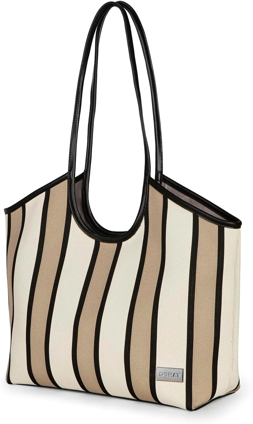 DOMAT Tote Bag For Women, Striped Beach Bag, Reusable Grocery Bag,Satchel Bag, Unique Shoulder Bag, Trendy Hobo Bag