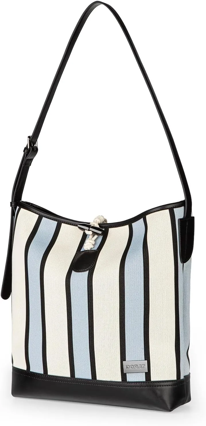 DOMAT Tote bag for Women, Striped Crossbody Satchel bag, Chic Laptop Shoulder Bag,Unique Trendy Purses