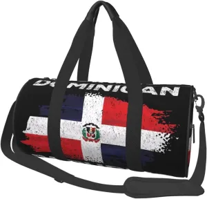 Dominican Dominicana Republic Flag Round Travel Duffel Bag Large Capacity Gym Sports Bags for Hiking Vacation Trips