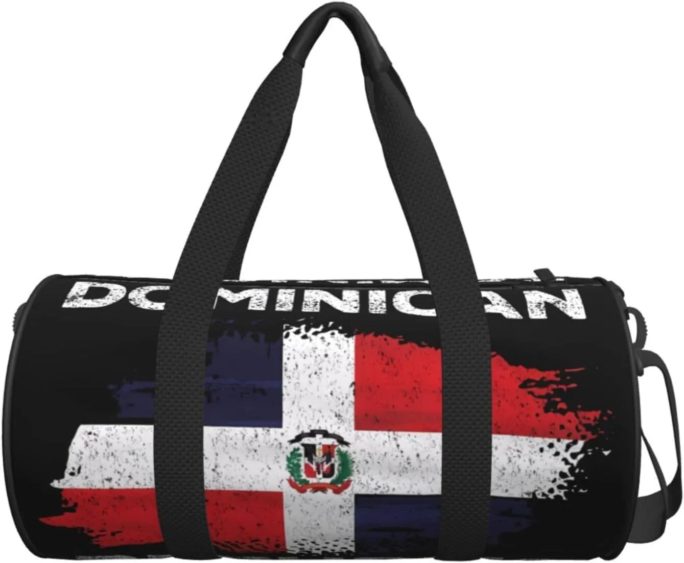 Dominican Dominicana Republic Flag Round Travel Duffel Bag Large Capacity Gym Sports Bags for Hiking Vacation Trips